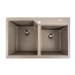 Гранітна мийка Valeso Harmony 780х500 врізна, прямокутна, матова титан