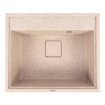 Гранітна мийка Valeso SHERLIT 600х500 врізна, прямокутна, матова карамель