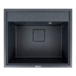 Гранітна мийка Valeso SHERLIT 600х500 врізна, прямокутна, матова антрацит