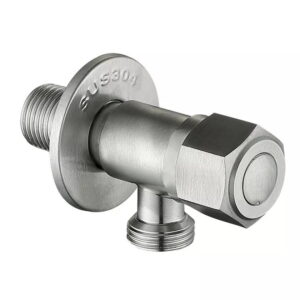 Приборный кран Wezer 1/2″x1/2″ угловой, нержавеющая сталь (SOL21A-16)