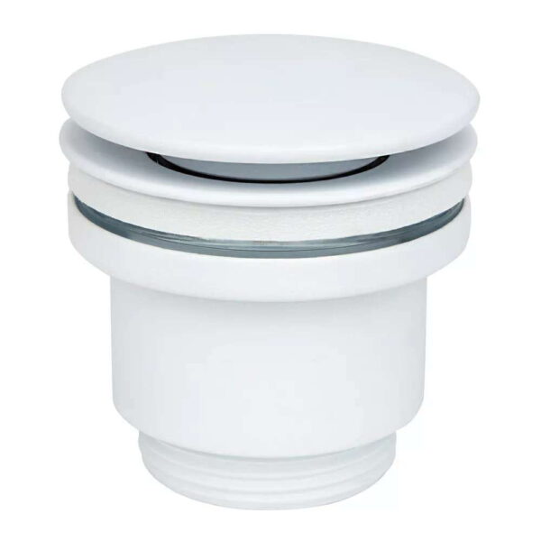 Донный клапан Wezer 1 1/4″ для раковины, белый матовый (WHR-104-W)