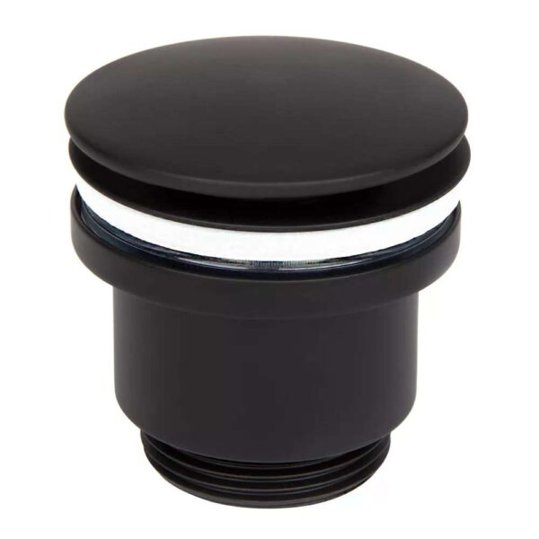 Донный клапан Wezer 1 1/4″ для раковины, черный матовый (WHR-104-B)