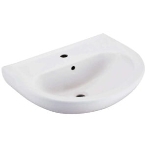 Умывальник подвесной Pearl Euro 590x470 полукруглый, белый глянцевый (WB-EU-60)
