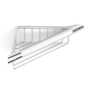 Угловая поручень-полка VOLLE TEO 16х34мм хром с белой вставкой