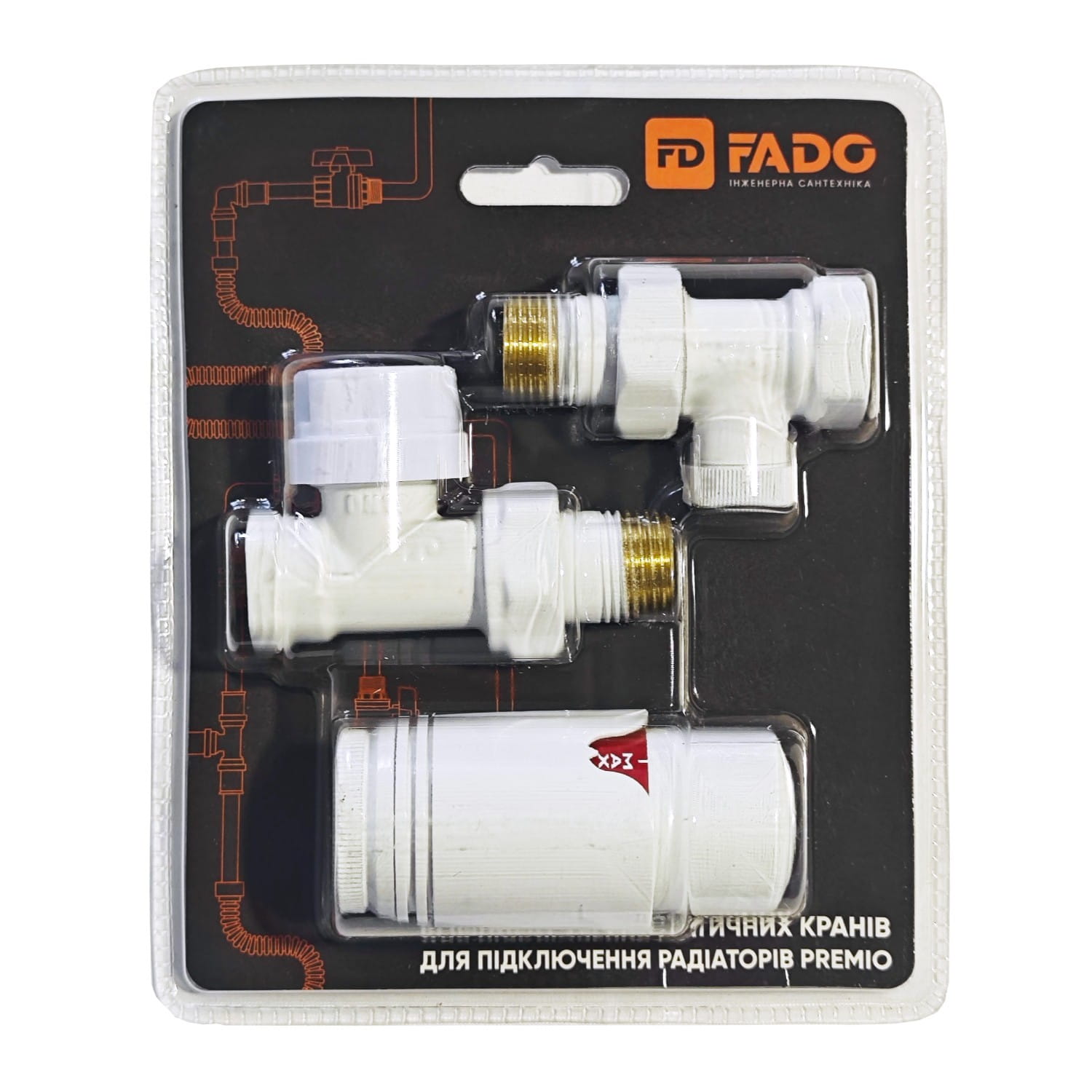 FD-KTS02W_0 Термостатический комплект FADO Premio 1/2″ ВН прямой, белый матовый (KTS02W)