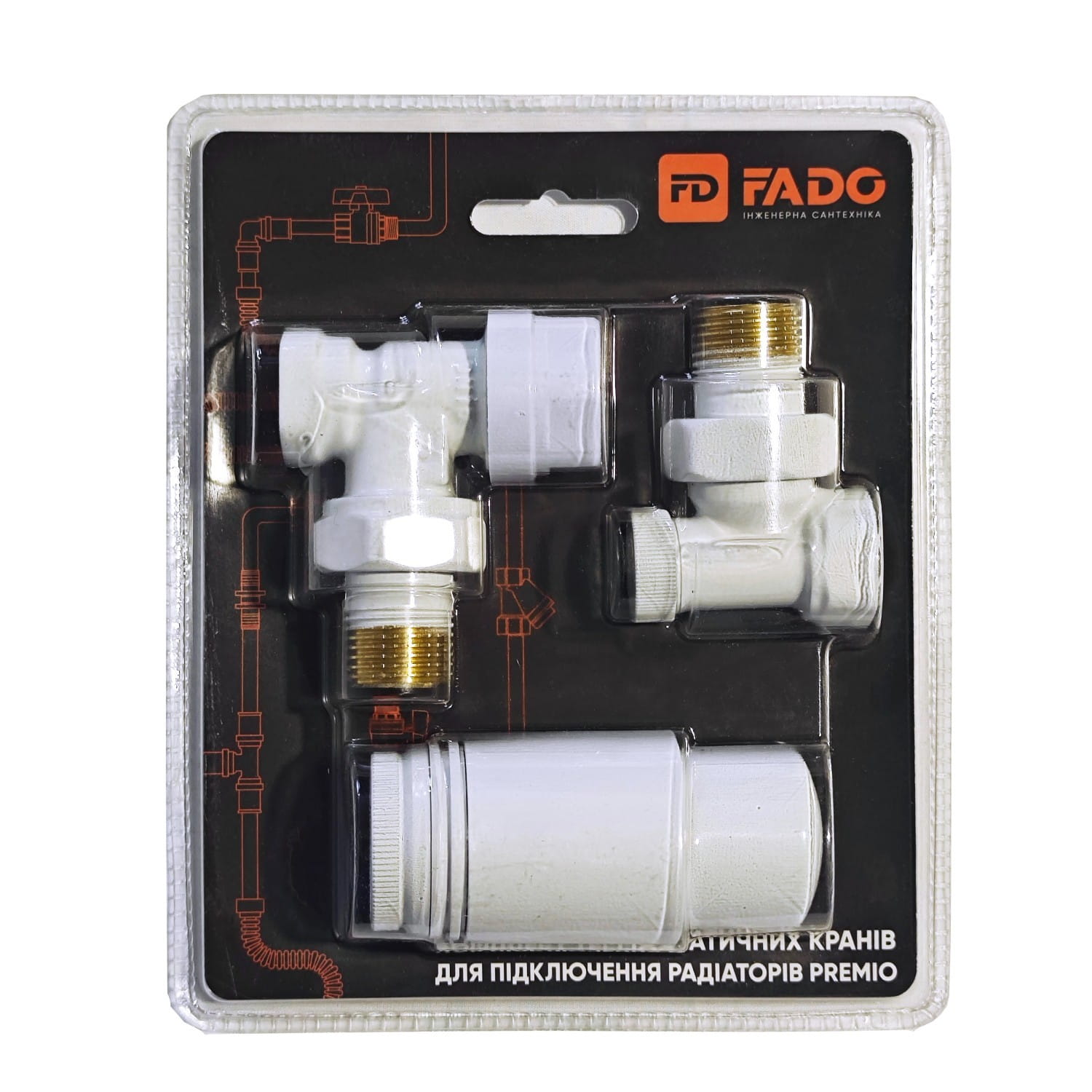 KTS01W_0 Термостатический комплект FADO 1/2″ ВН угловой, белый матовый (KTS01W)