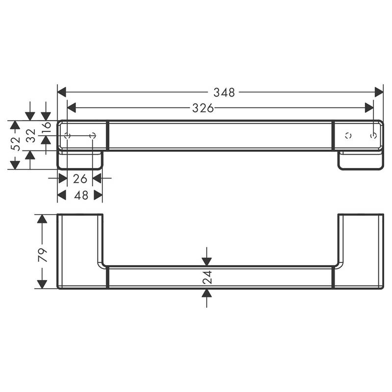 LM-41744140_2 Поручень в душ Hansgrohe AddStoris настенный, латунь, брашированная бронза (41744140)