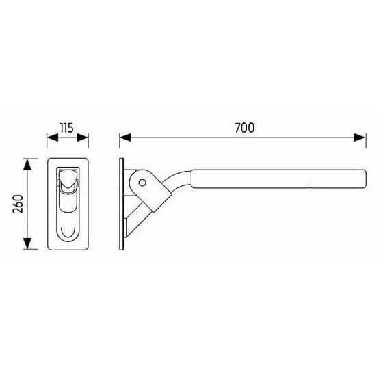 LM-L30402001_2 Поручень для ванны Kolo настенный, откидной, с держателем для т/б, белый (L30402001)
