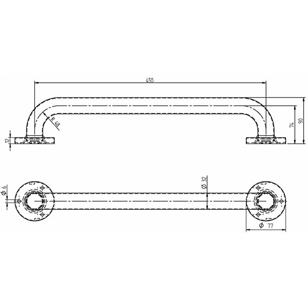 LM-L60004000_2 Поручень для ванны KOLO Lehnen Concept 450 настенный, нержавеющая сталь, хром (L60004000)
