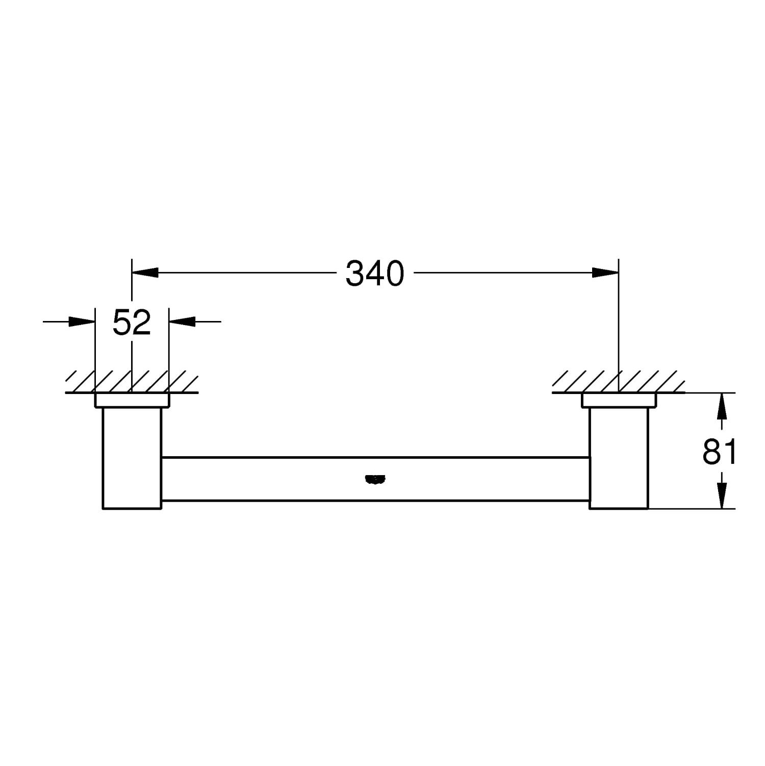 OL-40514001_2 Поручень для ванной Grohe Essentials Cube New, настенный, нержавеющая сталь (40514001)
