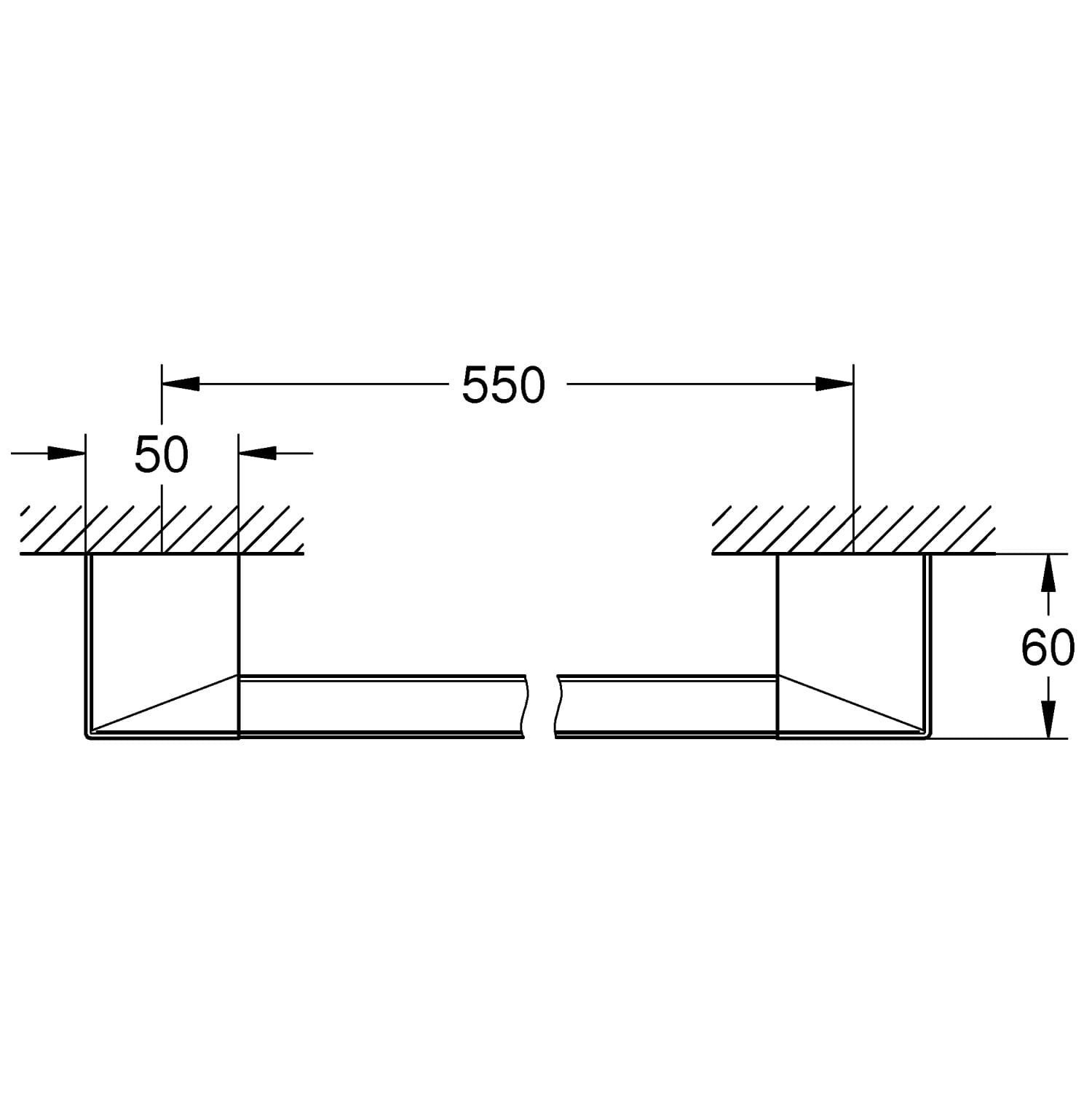 OL-40807000_2 Поручень для ванны Grohe Selection Cube настенный, нержавеющая сталь (40807000)
