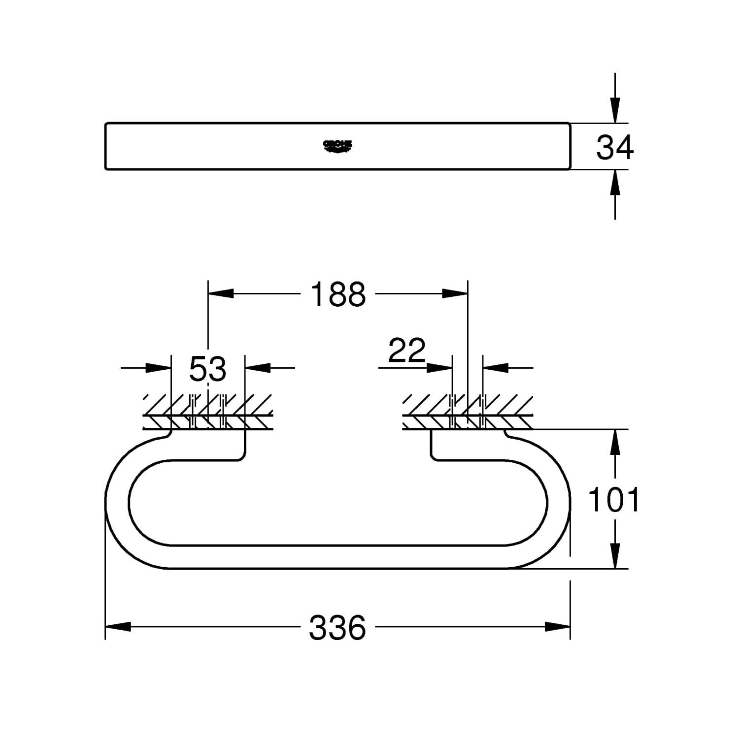 OL-41064000_2 Поручень для ванной Grohe Selection настенный, нержавеющая сталь (41064000)