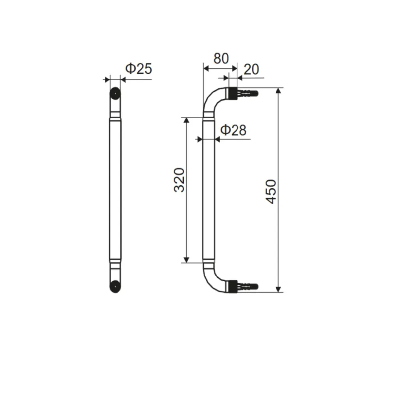 PLW-DOEX.1845BL_2 Поручень для ванны Excellent Hendi настенный, латунь (DOEX.1845BL)