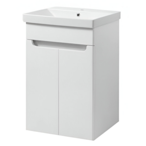 Тумба в ванную Юввис Sempre ТП 500х400 подвесная, с умывальником Piccolo, белая
