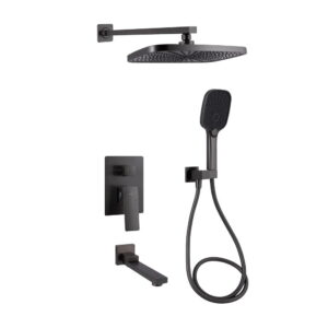 Душевая система Qtap Gemini скрытого монтажа, латунь, графит матовый (QTGEM114GMB45704)