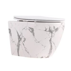 Подвесной унитаз Qtap Robin 490х365 овальный, с сиденьем, белый (QT13332381АSMR)