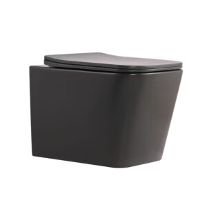 Подвесной унитаз Qtap Tern 490х365 прямоугольный, с сиденьем, антрацит матовый (QT17332303ASAN)
