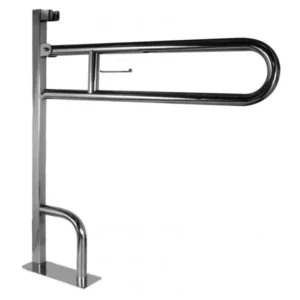 Поручень Эверест напольный откидной с держателем туалетной бумаги 800х1000х700 (PSU-02b)