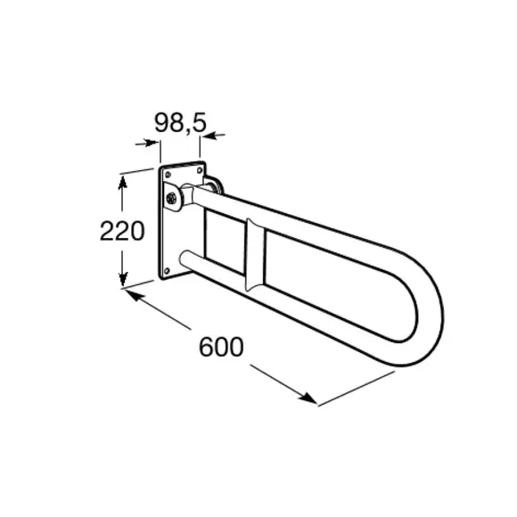 UIN-A816932001_2 Поручень откидной Roca Access Comfort 99х600х220 (A816932001)