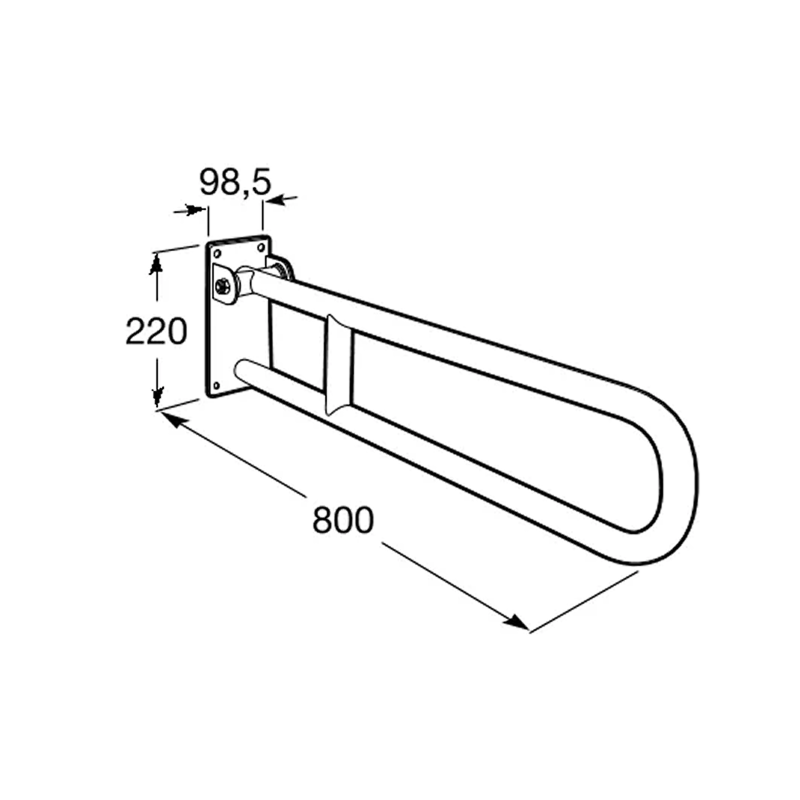 UIN-A816961009_2 Поручень откидной Roca Access Pro 220х800х98 металл (A816961009)