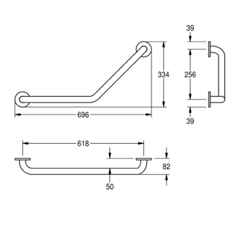 UIN-CNTX700WA_2 Поручень для ванны Franke настенный, нержавеющая сталь, хром (CNTX700WA)