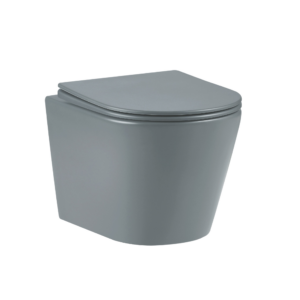 Подвесной унитаз Imprese Vltava 520x360 полукруглый, с сиденьем Slow-closing, антрацит матовый (c06309615)