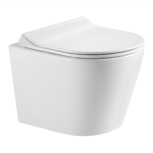 Подвесной унитаз Imprese Dobry 485x360 полукруглый, с сиденьем Slow-closing, белый глянцевый (c06822200)