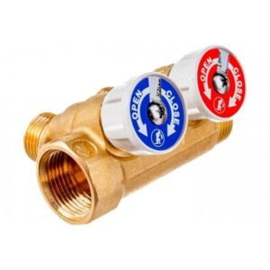 Распределительный коллектор Giacomini 3/4" х 1/2" 2 выхода, с перекрытием латунный