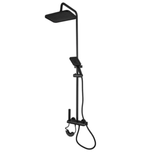 Душевая система Zerix PBI-009-J с изливом, алюминиевая, черный матовый