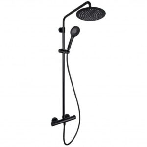 Душевая система Rubineta Olo BK + Thermo 15 BK с термостатом, латунь, черный матовый