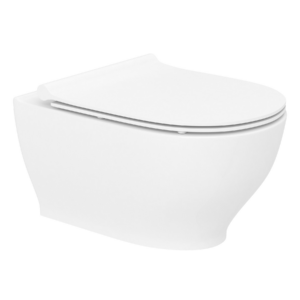 Подвесной унитаз Imprese Labe Rimless 525x365 полукруглый, с сиденьем Slow-closing, белый глянцевый (i11514)