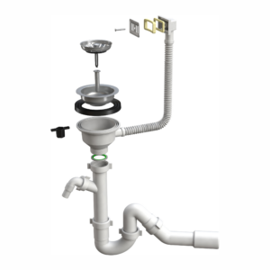 Сифон для мойки Imprese 1 1/2" пластик, белый (d12700211K)