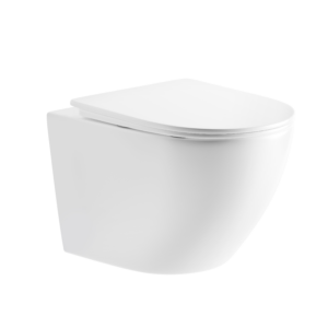 Подвесной унитаз Imprese Rozkos Twist 485x360 полукруглый, с сиденьем Slim slow-closing, белый глянцевый (c06310103)