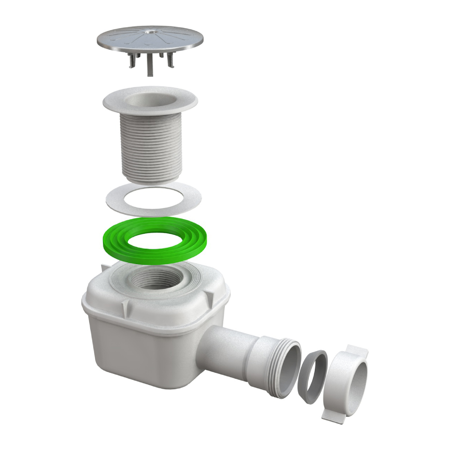 94514 Сифон для душевого поддона Imprese пластик, белый (d12500111P)