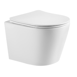 Подвесной унитаз Imprese Dobry 485x360 полукруглый, с сиденьем Slim slow-closing, белый глянцевый (c06802203)