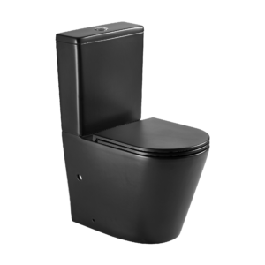 Унитаз компакт Imprese Vltava 625x390 полукруглый, с сиденьем, черный матовый (с06509610)