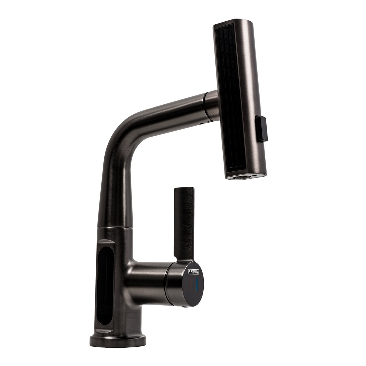 PLTM-SP000041418 Смеситель для умывальника Platinum выдвижной, латунный, черный