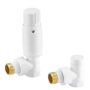 Термостатический комплект ARTTIDESIGN 1/2″ ВН угловой, белый матовый