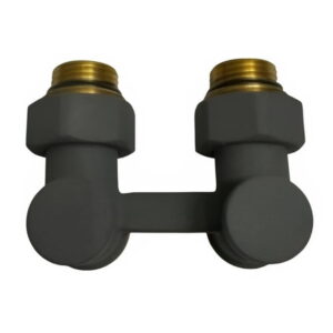 Кран радиаторный (бинокль) ARTTIDESIGN 1/2″x3/4″ НН угловой, серый