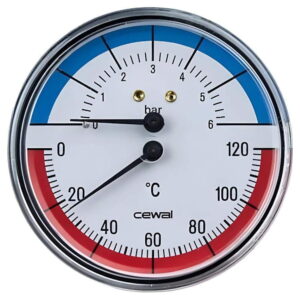 Термоманометр радиальный Karro биметаллический 6 бар 120°C (KR0438)