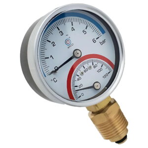 Термоманометр радиальный Karro биметаллический 1/4" 6 бар 120°C (KR1086A)