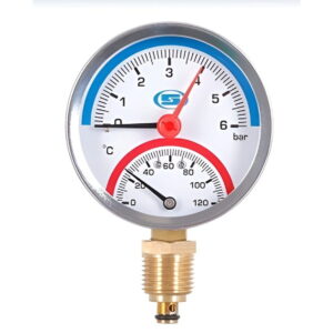 Термоманометр радиальный Gross биметаллический 1/4" 10 бар 120°C (GH-06)