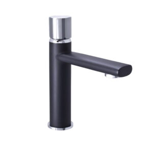 Смеситель для умывальника Rubineta Etna 18 BK однорычажный, латунь, черный матовый