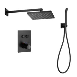 Душевая система Imprese Smart Click с термостатом, латунь, черная матовая (ZMK101901222)