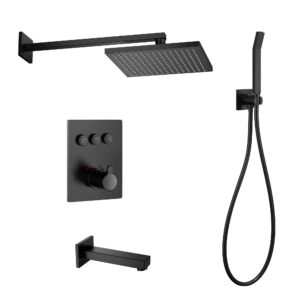 Душевая система Imprese Smart Click с термостатом, латунь, черная матовая (ZMK101901231)