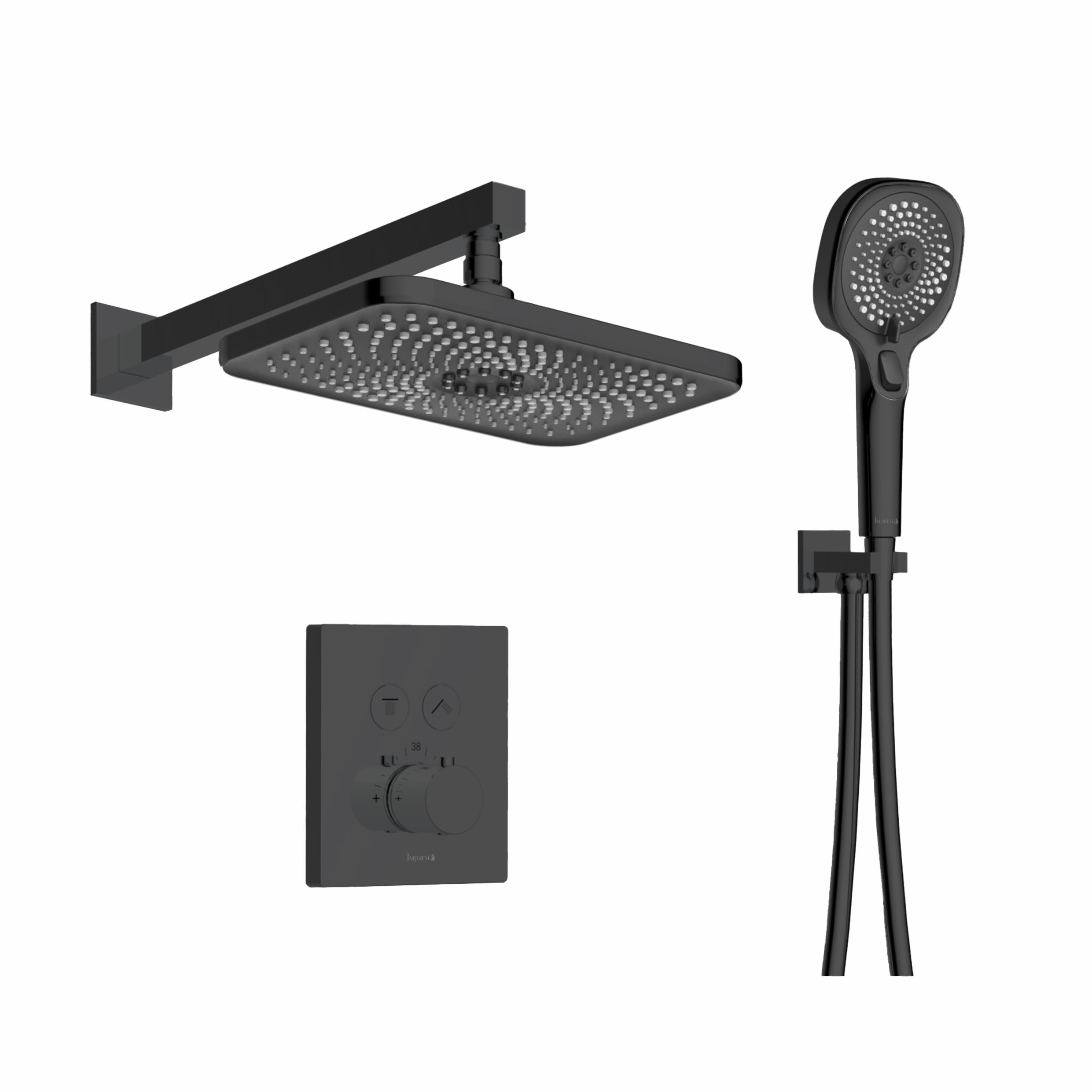 ANT-93697_1 Душевая система Imprese Centrum с термостатом, латунь, черный матовый (V-10301EQ)