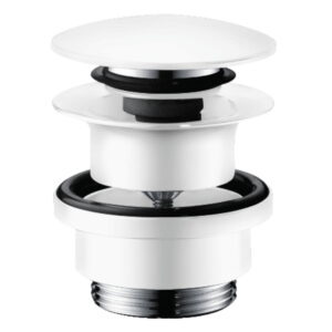 Донный клапан Hansgrohe PushOpen 1 1/4″ для раковины, белые матовое (50100700)