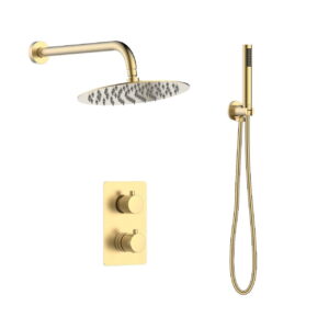 Душевая система VOLLE Sistema R с термостатом, латунь, золотая (1585.090115)
