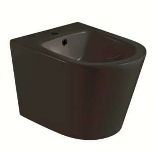 Биде подвесное Imprese Vltava 370х480 полукруглое, без сиденья, черное матовое (c05209607)