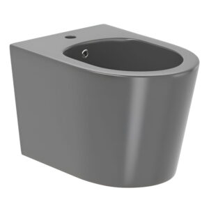 Биде подвесное Imprese Vltava 360х520 овальное, без сиденья, серое (c05209615MG)